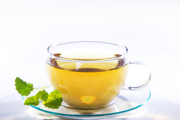 Kräuter Tee Melisse Nahaufnahme