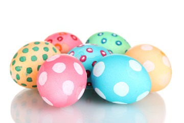 Colorful Easter Eggs isolated on white