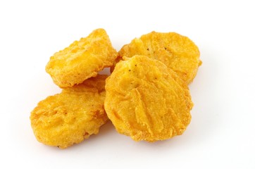 nuggets sur fond blanc
