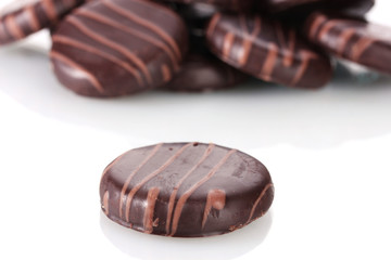 Сhocolate cookies isolated on white