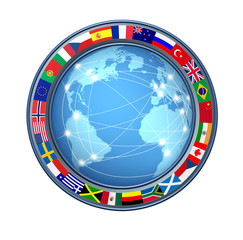 Image of World Internet connections printed on Printed Glass Basin Splashbacks