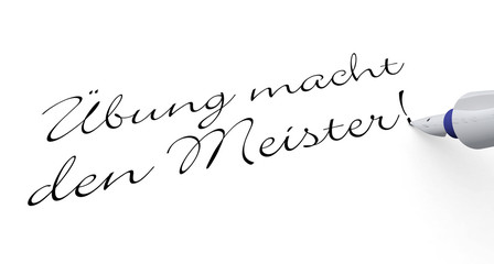 Stift Konzept - &Uuml;bung macht den Meister!