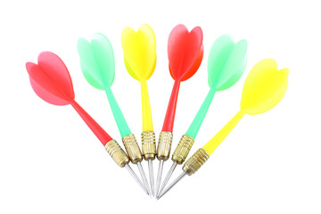 Series of multiple color darts.
