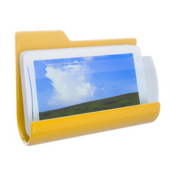 3d folder icon. Isolated on white background