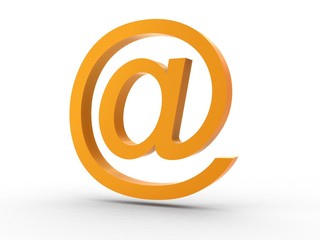 3d Icon @ Zeichen orange