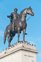 Fototapeta na wymiar King George IV statue at London, England