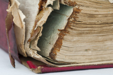 Old worn paper sheets of book