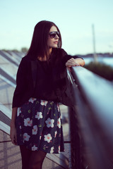 fashion model wearing sunglasses