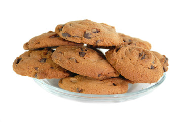 chocolate chip cookies isolated