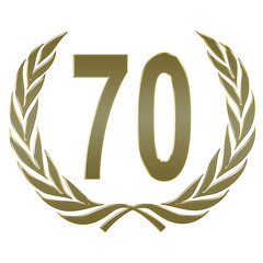 Obraz premium Lorbeerkranz offen Gold - 70