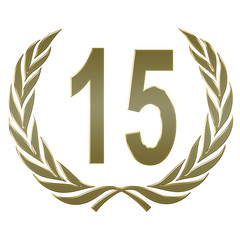 Lorbeerkranz offen Gold - 15