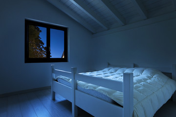 interior house, bedroom at night