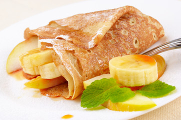 Crepes with maple sirup