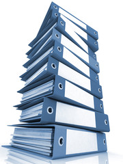 Isolated folders for papers on a white background