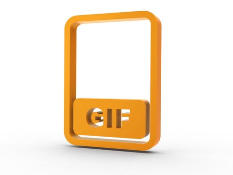 3d Icon Dokument GIF orange