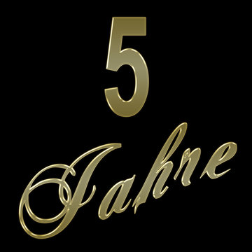 Schrift 5 Jahre - Gold