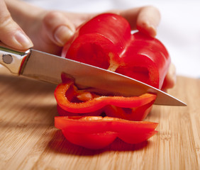 Bulgarian pepper cutting