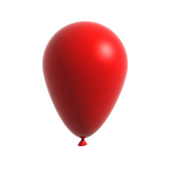3d Red balloon isolated on white