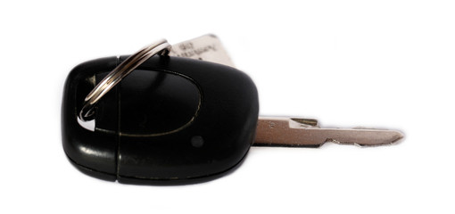 Car key on white background