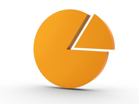 3d Icon Kuchendiagramm orange