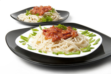 Closeup of spaghetti