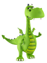 Obraz premium green dino dragon baby smiling
