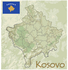 kosovo map emblem flag