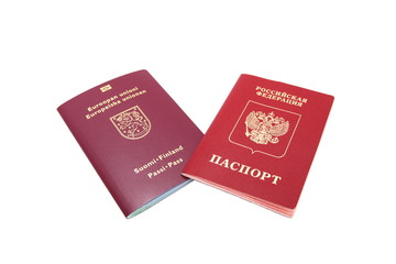 Finnish and Russian passport