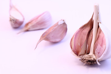 Garlic bulb split open