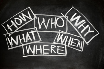 Fototapeta premium Unanswered questions - brainstorming concept