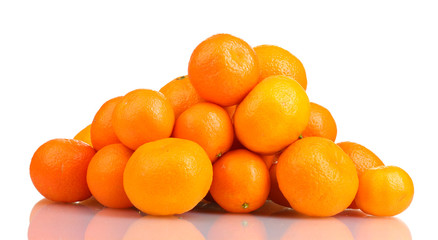 tangerines in isolated on white