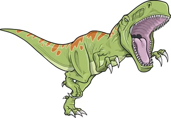 Peel and stick wall murals Cartoon draw Tyrannosaurus Dinosaur Vector Illustration