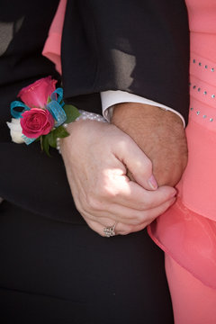 Holding Hands Wrist Corsage Rose