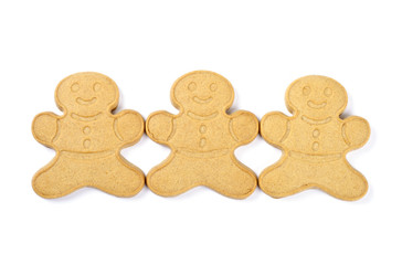 Ginger Boy Cookies Isolated on White