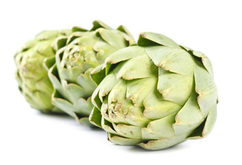 Obraz premium Artichokes Isolated on White