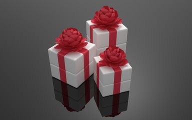 Three exclusive gift for a glossy black background.