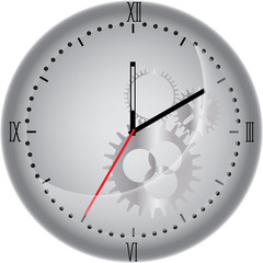 clock with gears isolated on white
