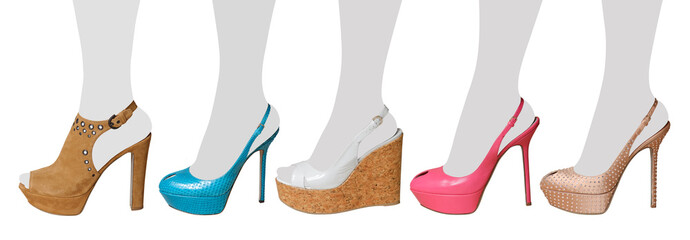 Woman shoes isolated on the white background