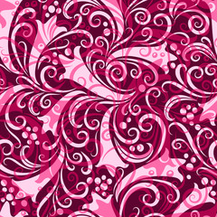 Purple seamless floral pattern