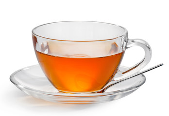 cup with tea isolated on a white background.