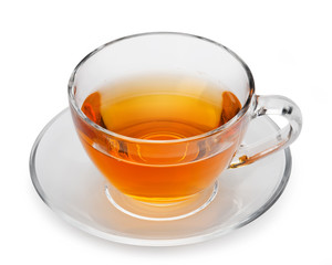 cup with tea isolated on a white background.