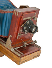 big wooden old camera