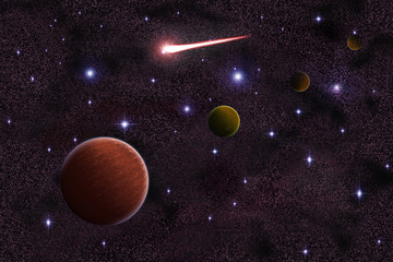 Obraz premium Abstract Planet in Galaxy Background