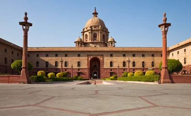 Fotobehang Part of the President House in Delhi © nstanev