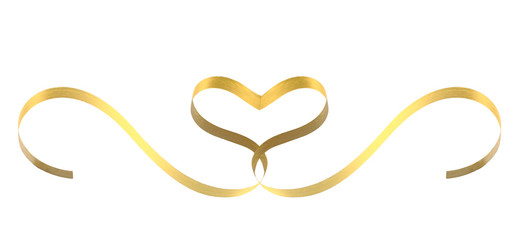 Gold ribbon heart