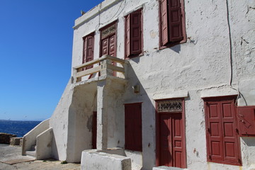 Traditional Cycladic architecture of Mykonos. (Greece, Cyclades)
