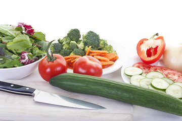 Salad Preparation with Knife