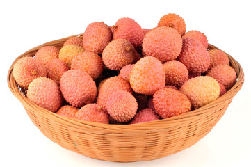 Corbeille de litchis