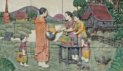 Obraz na płótnie Canvas native culture Thai stucco