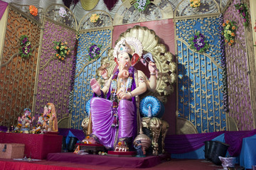 Colorful statue of Ganesh deity